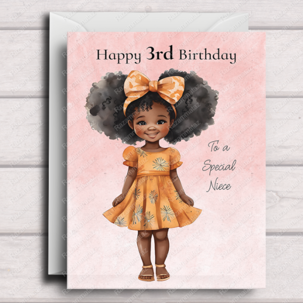 Black Girl Birthday Card M